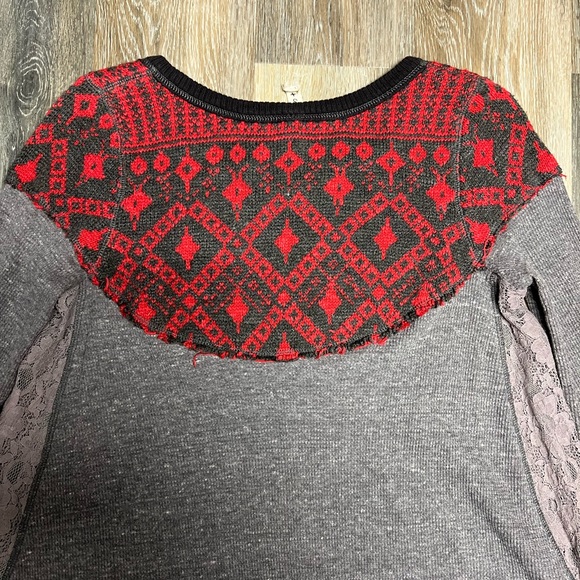 We The Free Cabin in the Woods Thermal Knit Shirt Size Small - Picture 7 of 9